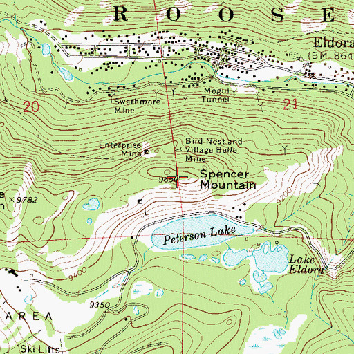 Topographic Map of Spencer Mountain, CO