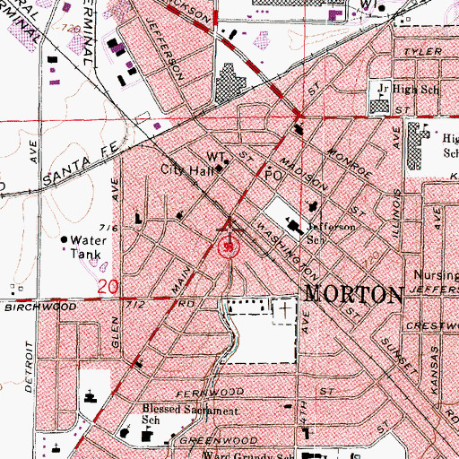 Topographic Map of Berean Baptist Church, IL