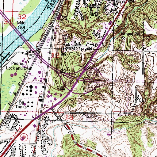 Topographic Map of Interchange 9, IL