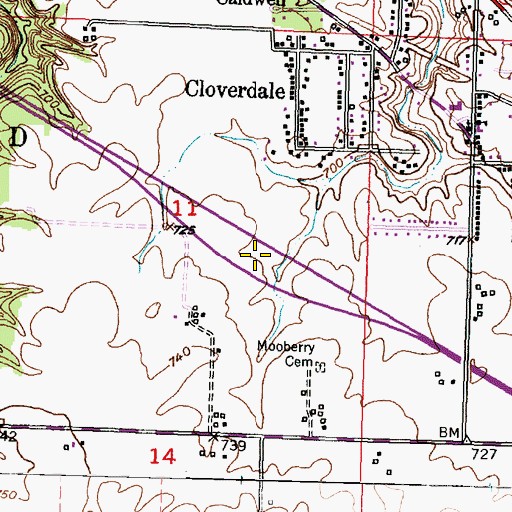 Topographic Map of Interchange 99, IL