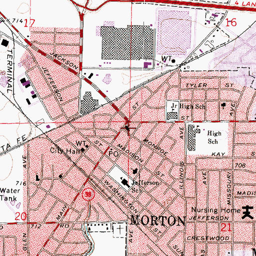 Topographic Map of Morton United Community Church, IL