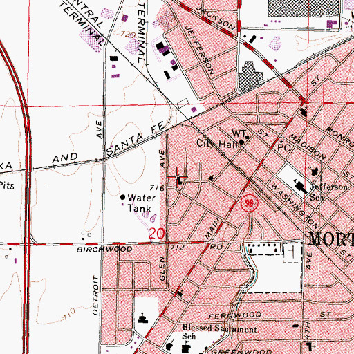 Topographic Map of Morton United Methodist Church, IL