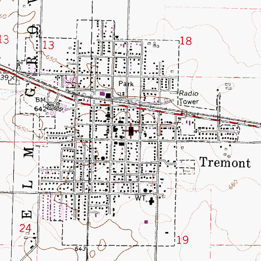 Topographic Map of Tremont Elementary School, IL