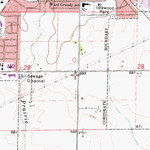 Topographic Map of Trinity Mennonite Church, IL