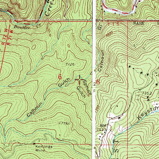 Topographic Map of Spruce Gulch, CO