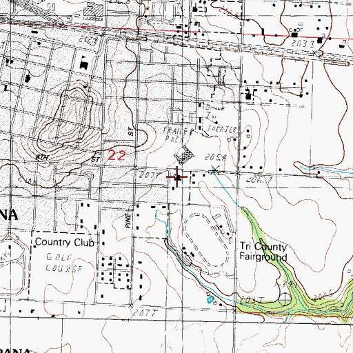 Topographic Map of Pana Christian Church, IL