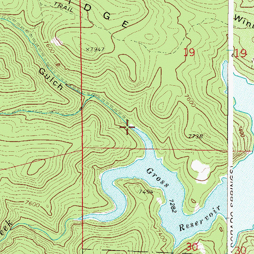Topographic Map of Winiger Gulch, CO