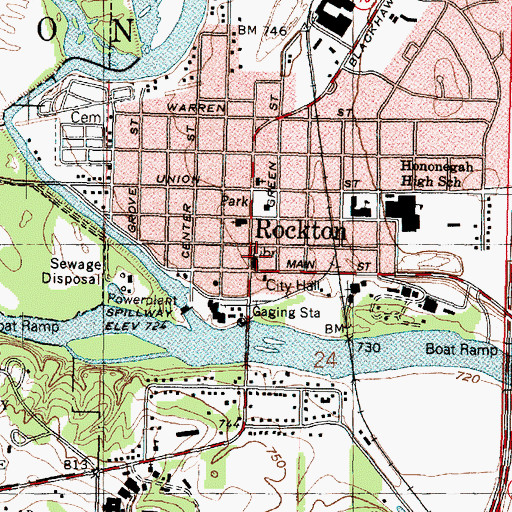 Topographic Map of Talcott Free Public Library, IL
