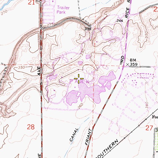 Topographic Map of Woodward Park, CA
