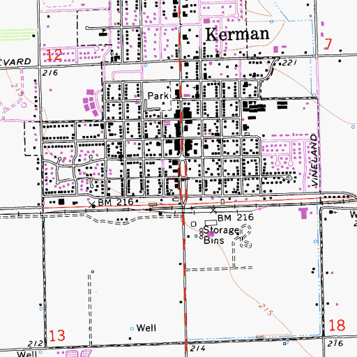 Topographic Map of Kerman City Hall, CA