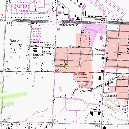 Topographic Map of Evangelist Temple Church of God in Christ, CA