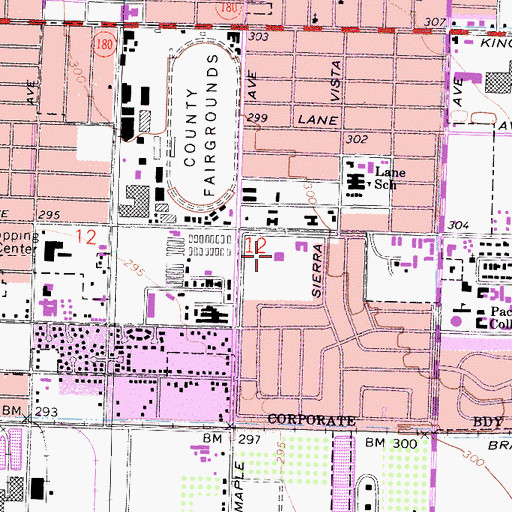 Topographic Map of Mosqueda Community Center, CA