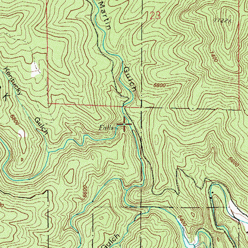 Topographic Map of Martin Gulch, CO