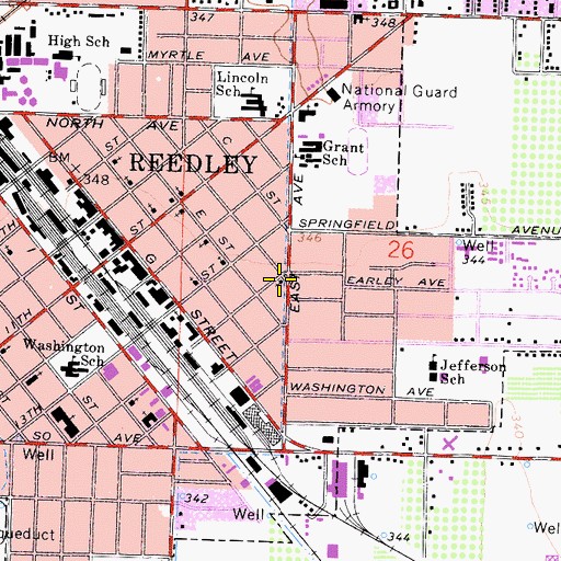 Topographic Map of Church of Christ, CA