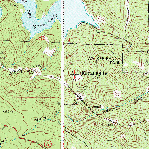 Topographic Map of Miramonte, CO