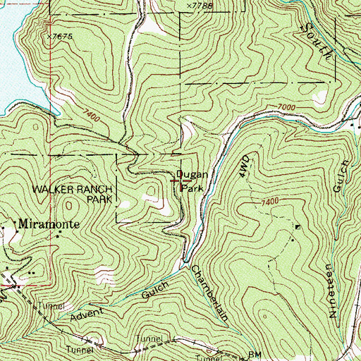 Topographic Map of Dugan Park, CO