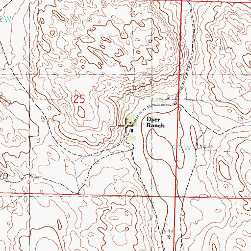 Topographic Map of Dyer Ranch, NE