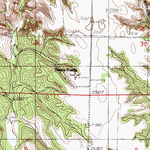 Topographic Map of Owens Ranch, NE
