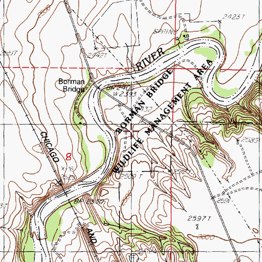 Topographic Map of Borman Bridge Wildlife Management Area, NE