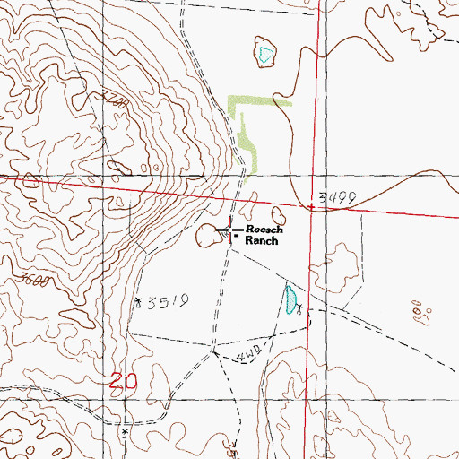 Topographic Map of Roesch Ranch, NE
