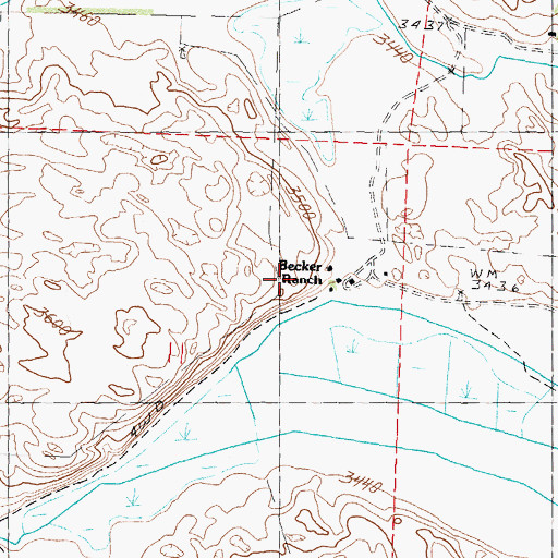 Topographic Map of Becker Ranch, NE