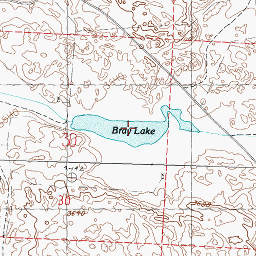 Topographic Map of Bray Lake, NE