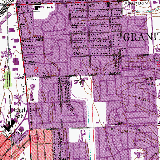 Topographic Map of Frohardt Elementary School, IL