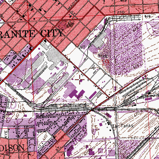 Topographic Map of Liberty Public School (historical), IL