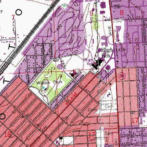 Topographic Map of Niedringhaus Elementary School, IL