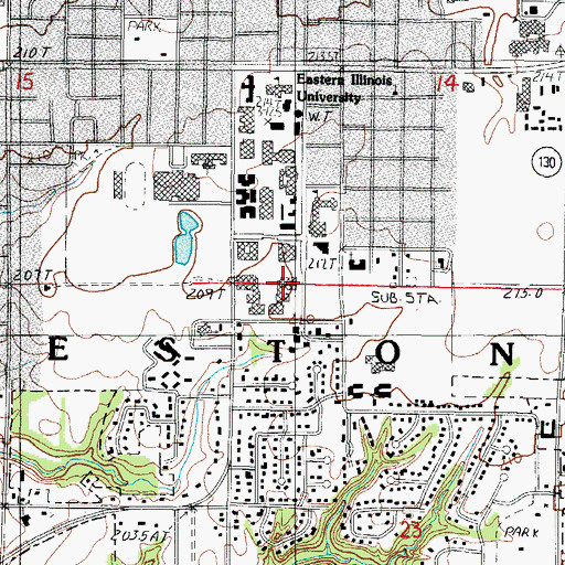 Topographic Map of Thomas Hall, IL