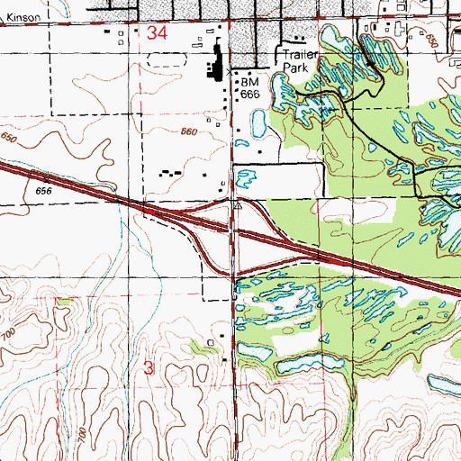 Topographic Map of Interchange 27, IL
