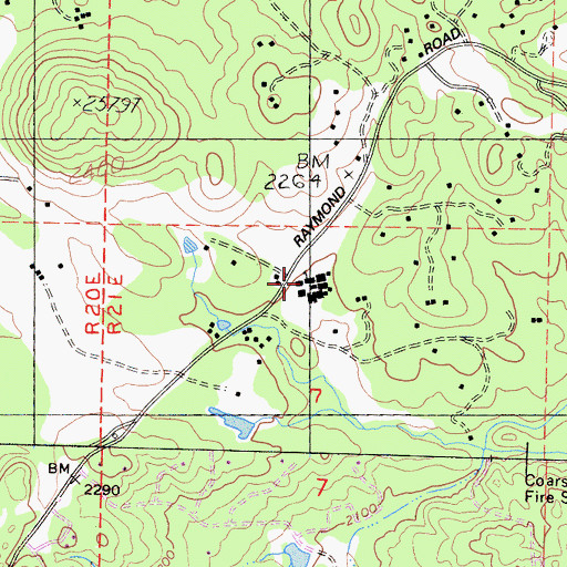 Topographic Map of Coarsegold Elementary School, CA