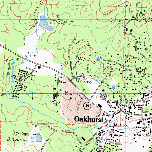 Topographic Map of Sierra Meadows Emergi-Care, CA
