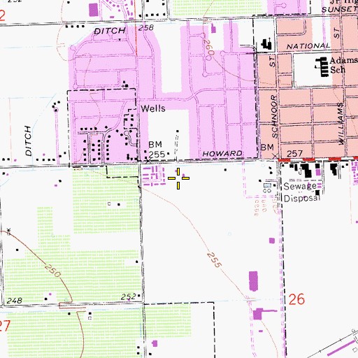 Topographic Map of Mike Howe Field, CA