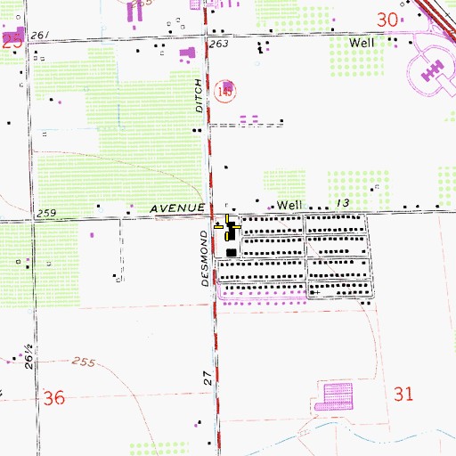 Topographic Map of Parkwood Village Shopping Center, CA