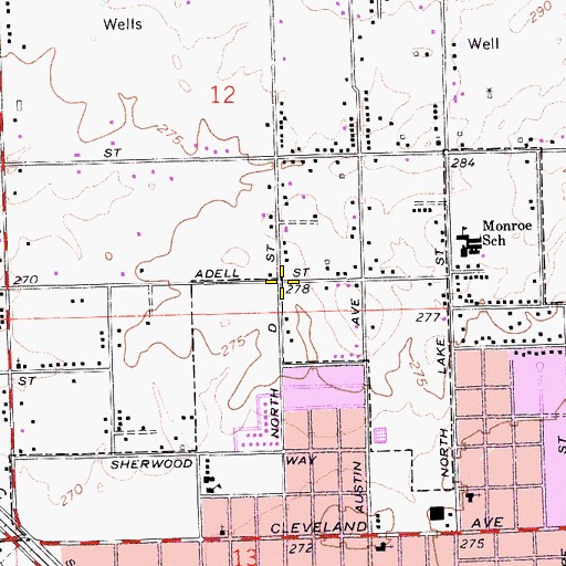 Topographic Map of Pentecostal Church of God, CA