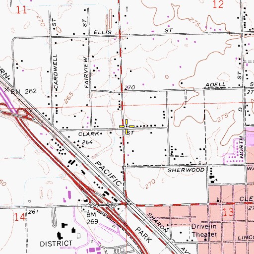 Topographic Map of Set Free Outreach Church, CA
