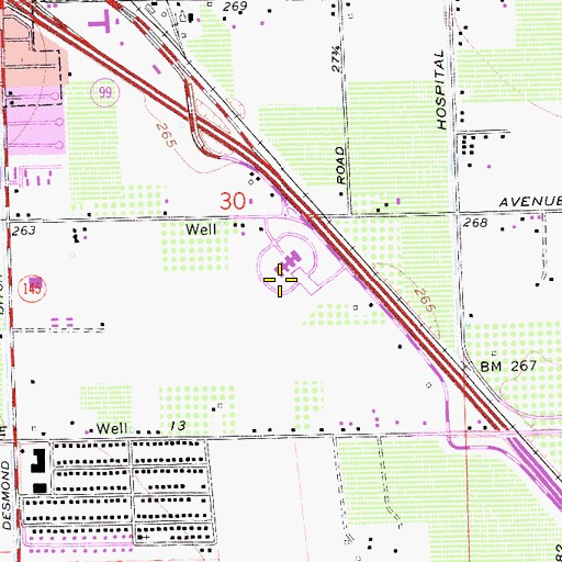 Topographic Map of Sunrise Church of God in Christ, CA