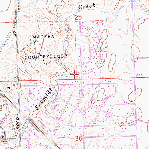 Topographic Map of Madera Country Club Estates, CA