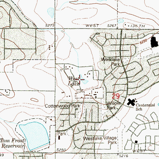 Topographic Map of West Lake, CO