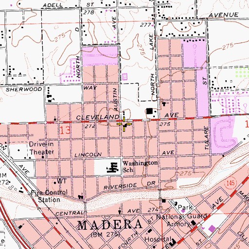 Topographic Map of Church of the Nazarene, CA