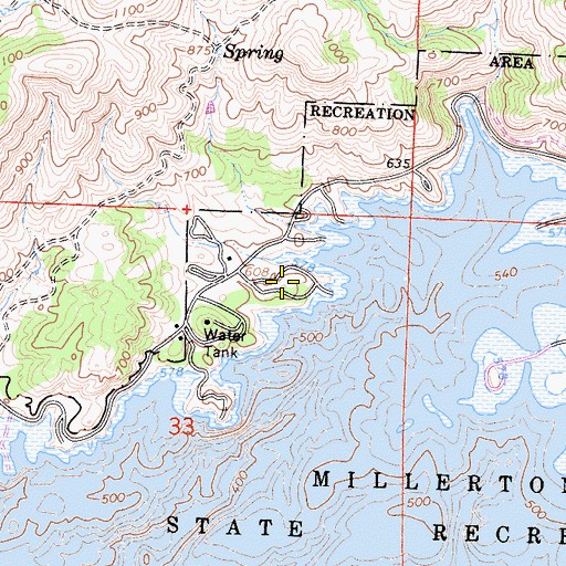 Topographic Map of Fort Miller Campground, CA
