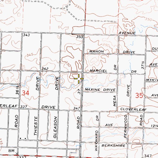 Topographic Map of Ranchos Community Church, CA