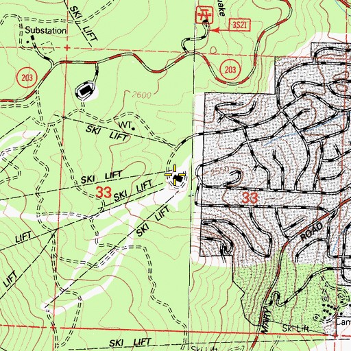 Topographic Map of Canyon Lodge, CA