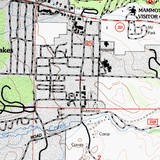Topographic Map of Minaret Village Mall Shopping Center, CA