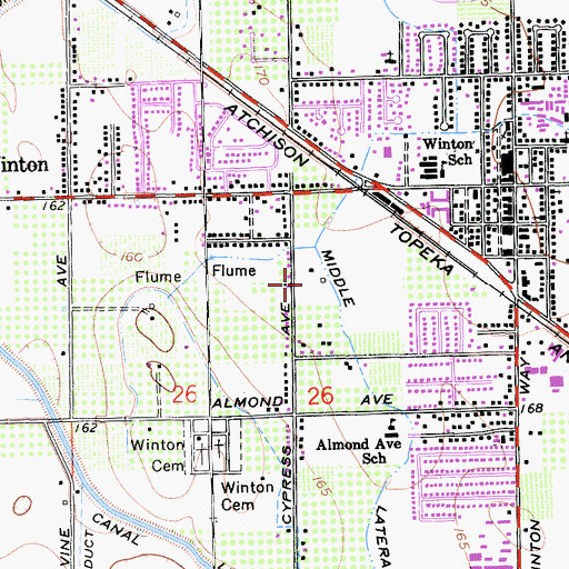 Topographic Map of Winton Middle School, CA