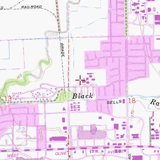 Topographic Map of Rudolph Rivera Intermediate School, CA