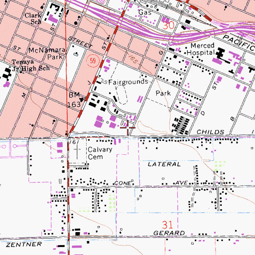 Topographic Map of Macias Park, CA