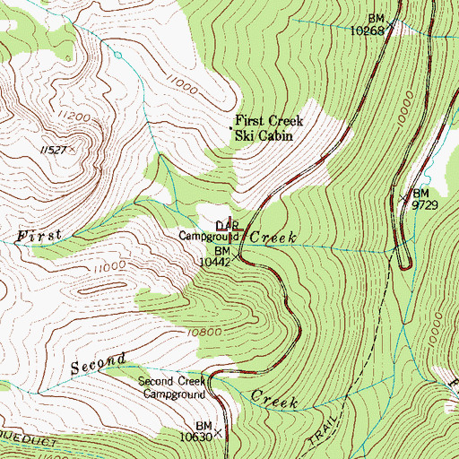 Topographic Map of Daughters of the American Revolution Campground, CO