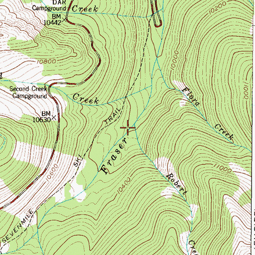 Topographic Map of Robert Creek, CO